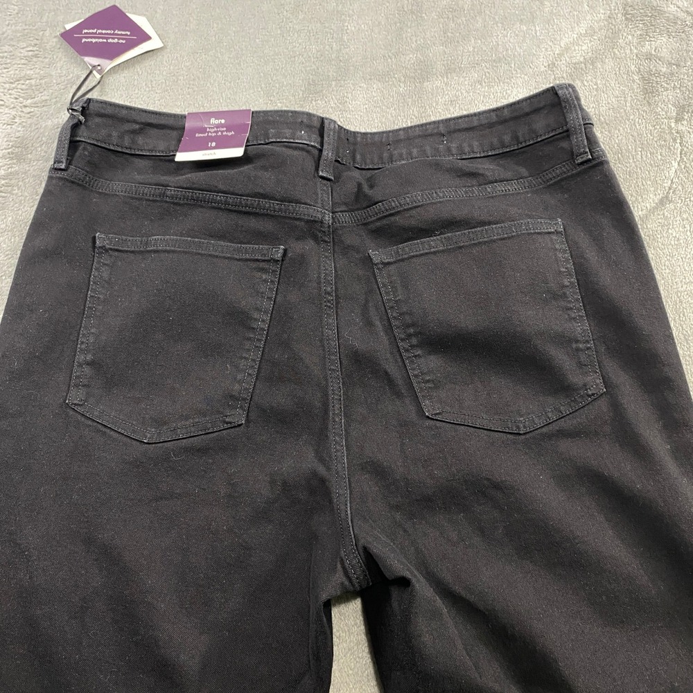 AVA & VIV Womens Black High Rise Flare Jeans‎ Tummy Control Size 18 - Picture 11 of 16